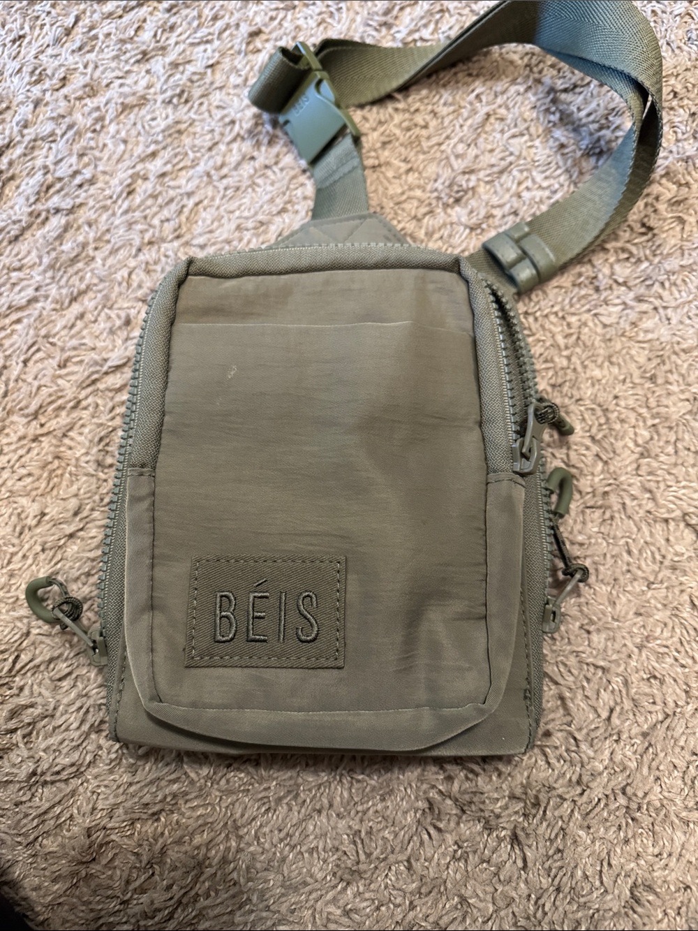 BEIS Olive Green Crossbody Sling Bag
